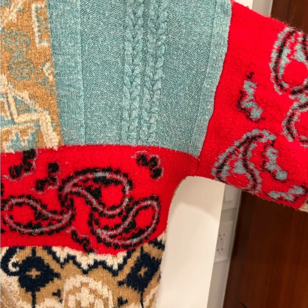 Anthropologie Rachael Patchwork Knit Sweater Size Medium - Picture 8 of 15
